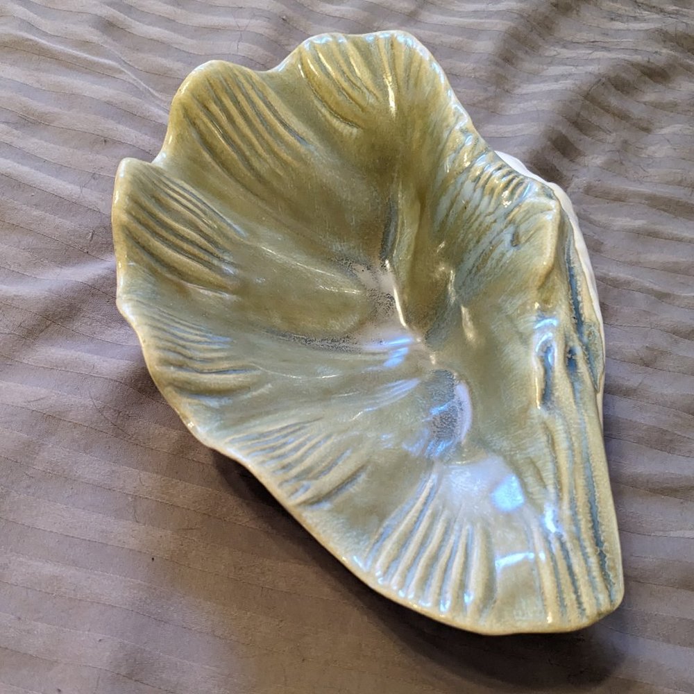 Vintage Mid-Century Signed Studio Pottery Shell Bowl McKenzie Feb 22, 63